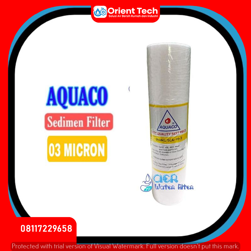 Aquaco Filter 10 inch - Catridge Filter Air 10 inch - Spun 10 inch 03 micron