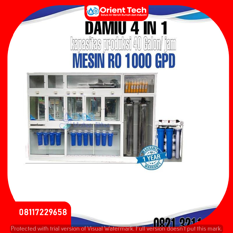 Depo air minum isi ulang Bio + RO kapasitas 140 galon