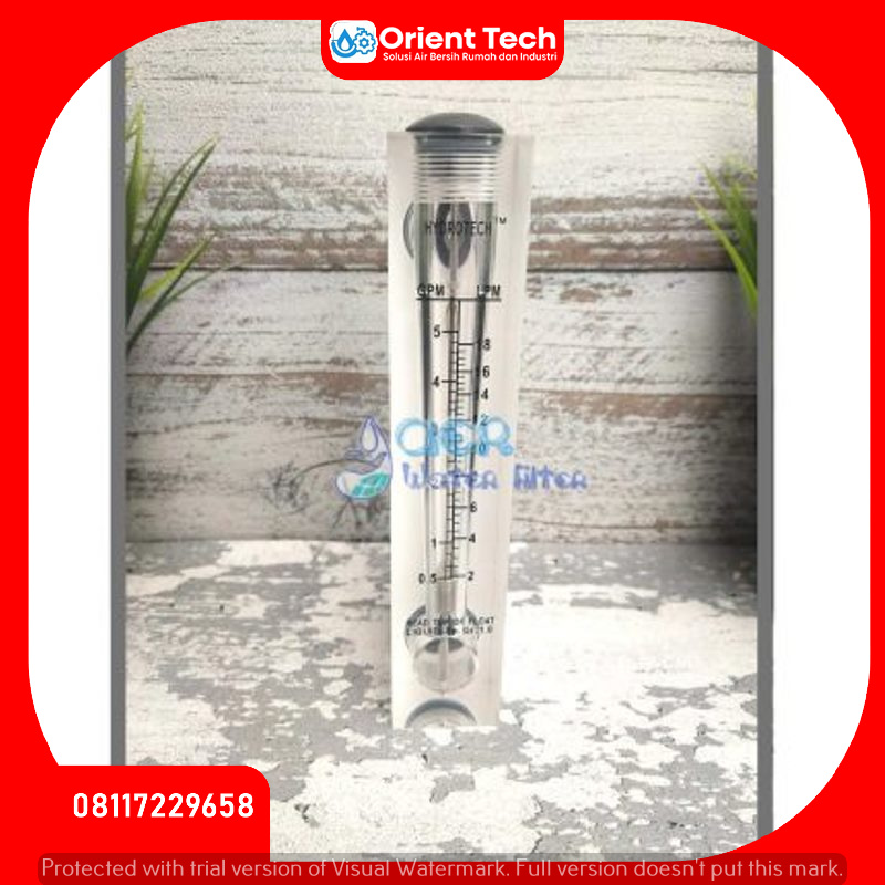 Jual Flow Meter 5 GPM - Flow Meter 18 LPM (pendek) - Tipe Panel