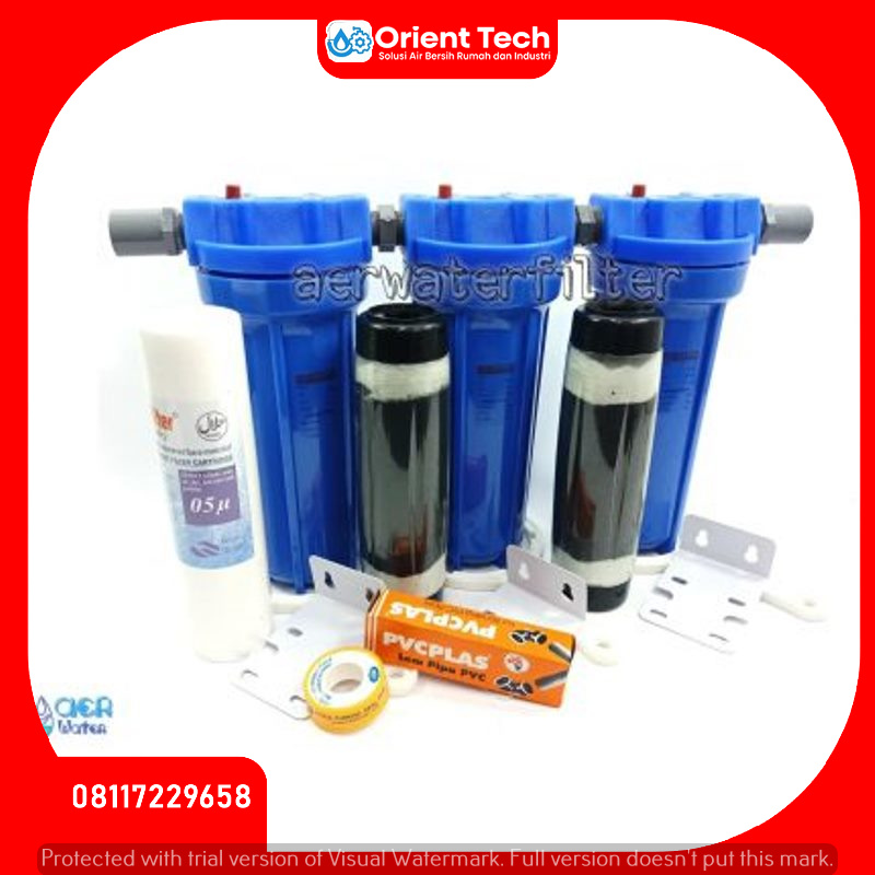 Jual Paket Filter Air BESI Siap Pakai - Housing Biru