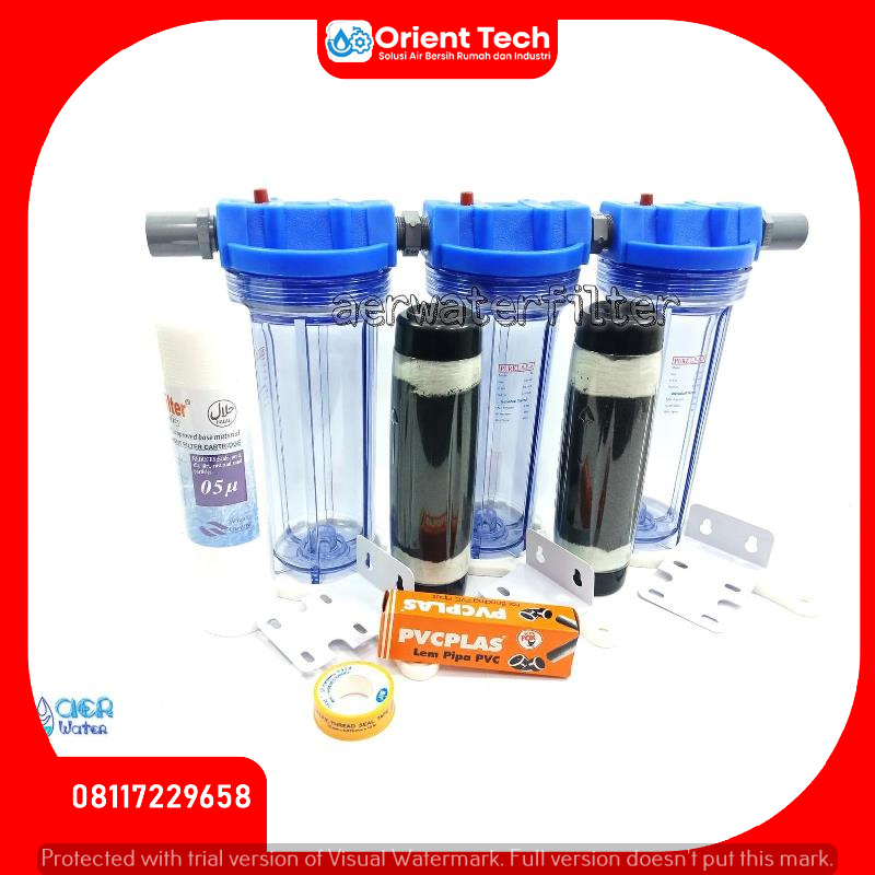 Paket Filter Air BESI Siap Pakai - Housing Clear