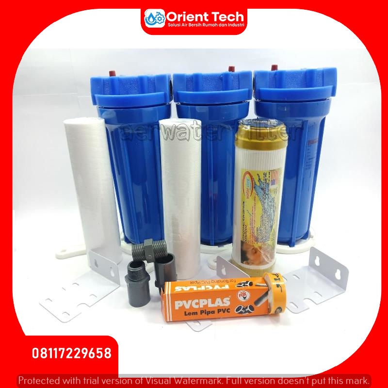Paket Filter Air Berpasir, Keruh dan Berkapur - Housing Biru