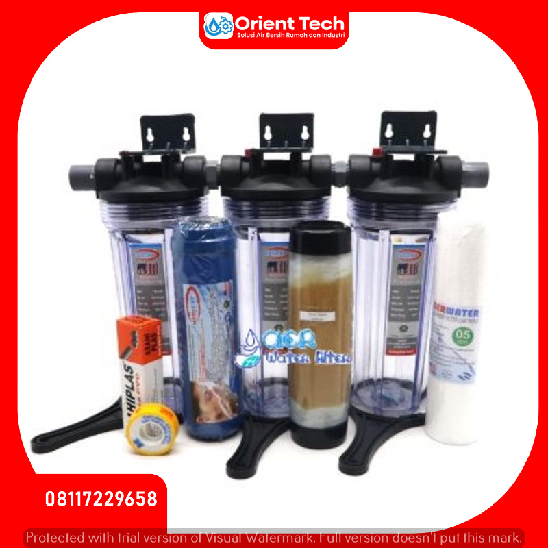 Jual Paket Filter Air Ekonomis 3 Housing Clear 4