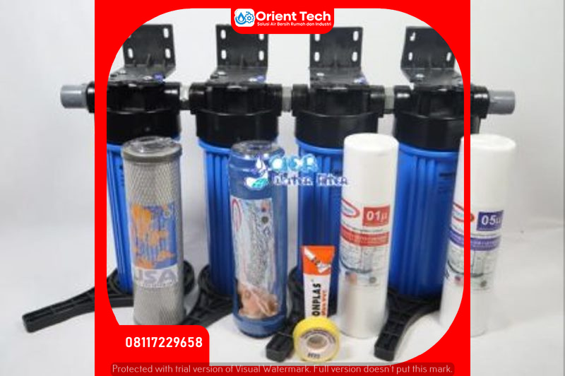 Jual Paket Filter Air Ekonomis 4 Housing 10 inch Biru