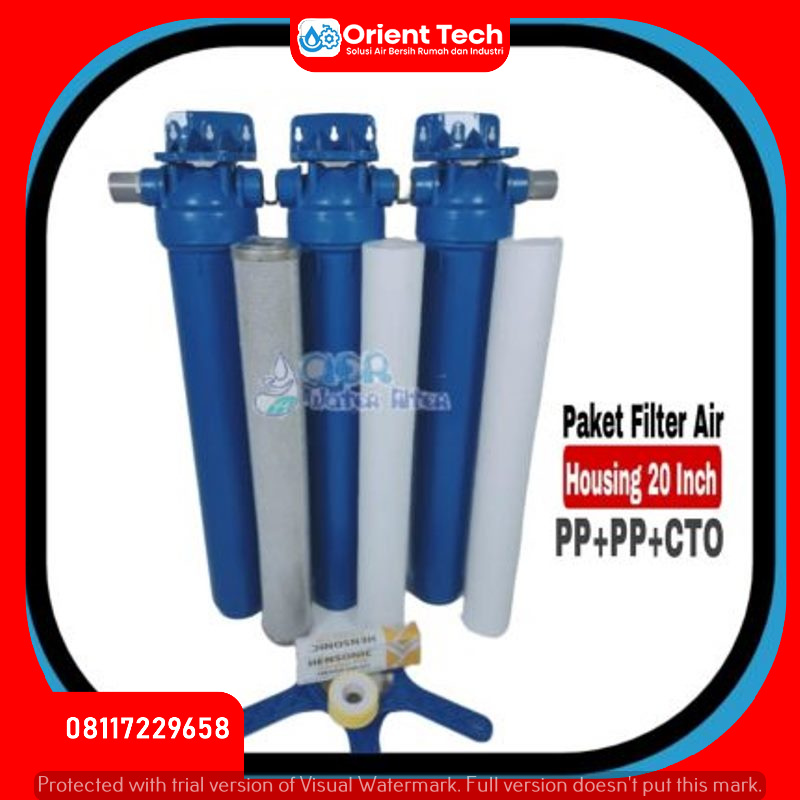 Jual Paket Filter Air PDAM Housing 20 inch - PP+PP+CTO