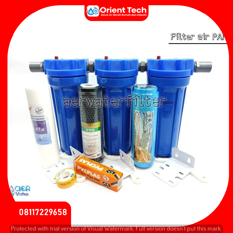 Paket Filter Air Siap Pakai PDAM- PAM - Housing Biru