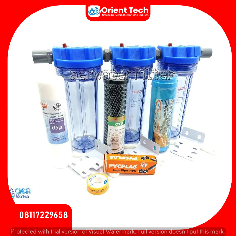 Paket Filter Air Siap Pakai PDAM - PAM - Housing Clear