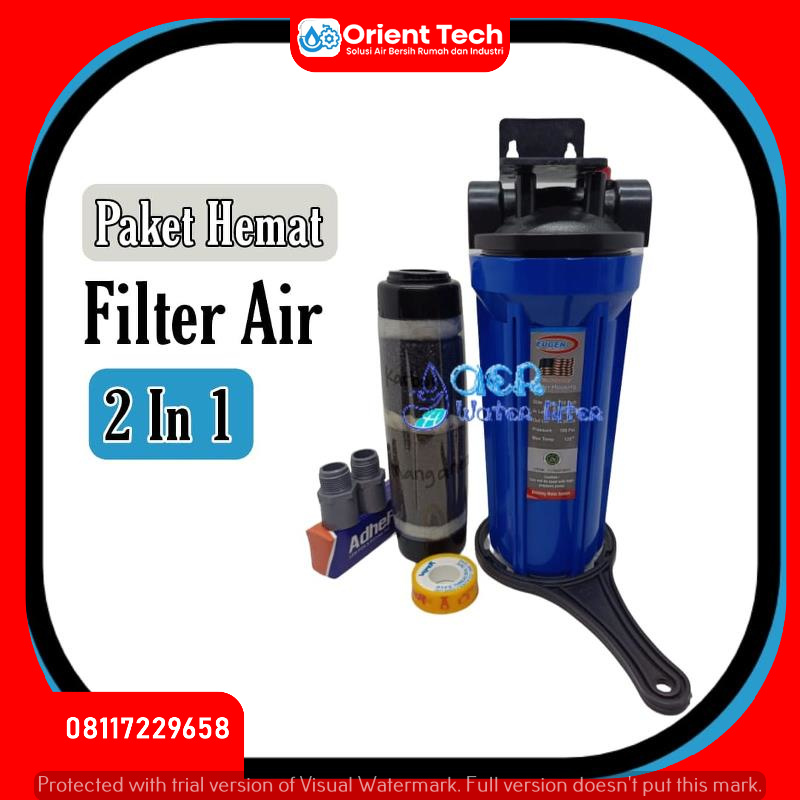 Paket Hemat Filter Air 2 in 1 - Housing Biru