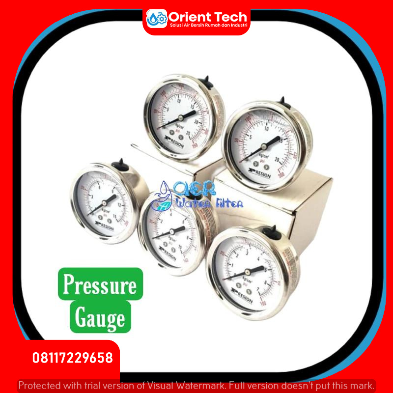 Pressure Gauge - Drat Tengah merk PRESION - 7 Bar
