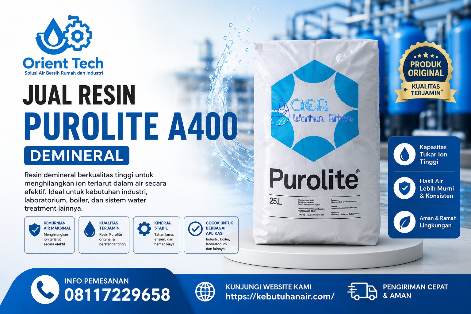 Jual Resin Purolite A400 Demineral