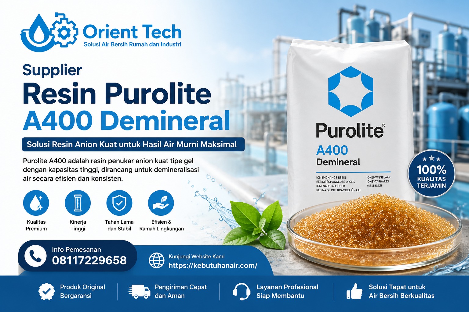 Supplier Resin Purolite A400 Demineral