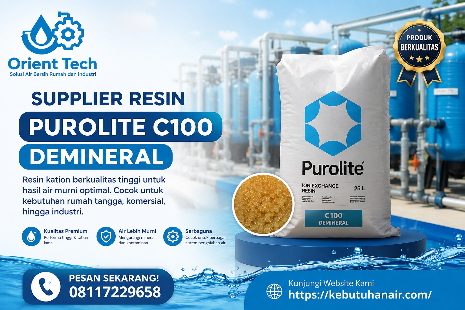 Supplier Resin Purolite C100 Demineral